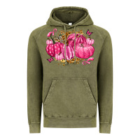 Vintage Olive breast cancer awareness pink pumpkins Vintage Hoodie - LillyAllenDesigns