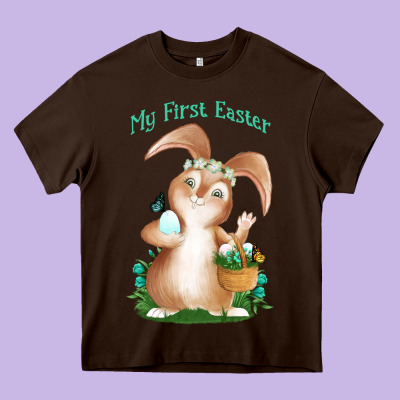 Babies First Easter Boys Heavy Core Tee Designed By Jasminsmagicworld
