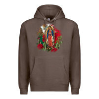 Coffee Our Lady Of Guadalupe Mexican Flag Cactus Roses Premium Hoodie - FaDigitalArtStudio