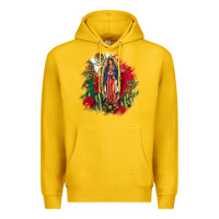Lemon Our Lady Of Guadalupe Mexican Flag Cactus Roses Premium Hoodie - FaDigitalArtStudio