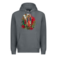 Rock Our Lady Of Guadalupe Mexican Flag Cactus Roses Premium Hoodie - FaDigitalArtStudio