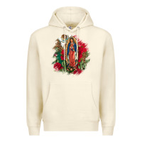 Sandshell Our Lady Of Guadalupe Mexican Flag Cactus Roses Premium Hoodie - FaDigitalArtStudio