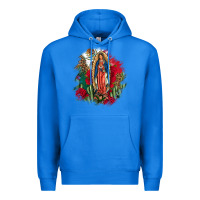 True Royal Our Lady Of Guadalupe Mexican Flag Cactus Roses Premium Hoodie - FaDigitalArtStudio