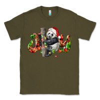 Army Green panda joy christmas Classic Tee - LillyAllenDesigns