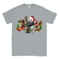 Heather Grey panda joy christmas Classic Tee - LillyAllenDesigns