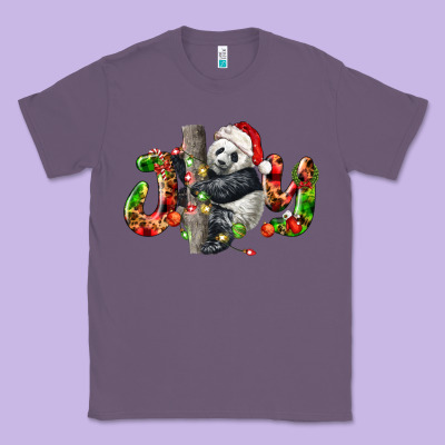 Panda Joy Christmas Classic Tee Designed By Lillyallendesigns