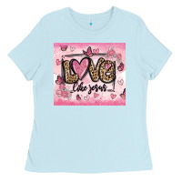 Baby Blue love like jesus Ladies Tee - MaliasSmallBusiness