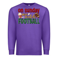 Purple on sunday we watch football Premium Sweatshirt - BundleAndBundleShop