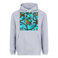 Heather Grey Lake Babe And Fish With Camouflage Seamless Pattern Heavyweight Hoodie - BundleAndBundleShop