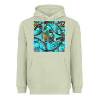 Matcha Lake Babe And Fish With Camouflage Seamless Pattern Heavyweight Hoodie - BundleAndBundleShop
