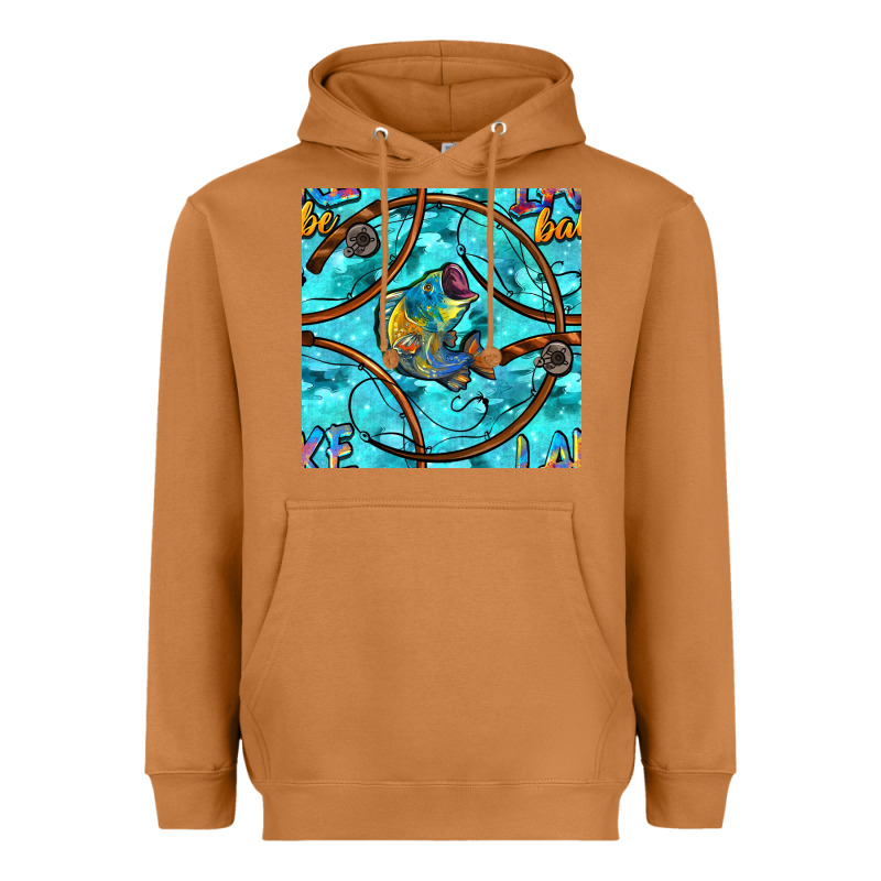 Lake Babe And Fish With Camouflage Seamless Pattern Heavyweight Hoodie by BundleAndBundleShop | Teevron