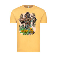 Vintage Mustard Western with Crosses Vintage Tee - LillyAllenDesigns