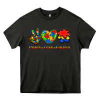 Asphalt Peace Love Autism Heavy Core Tee - Jasminsmagicworld