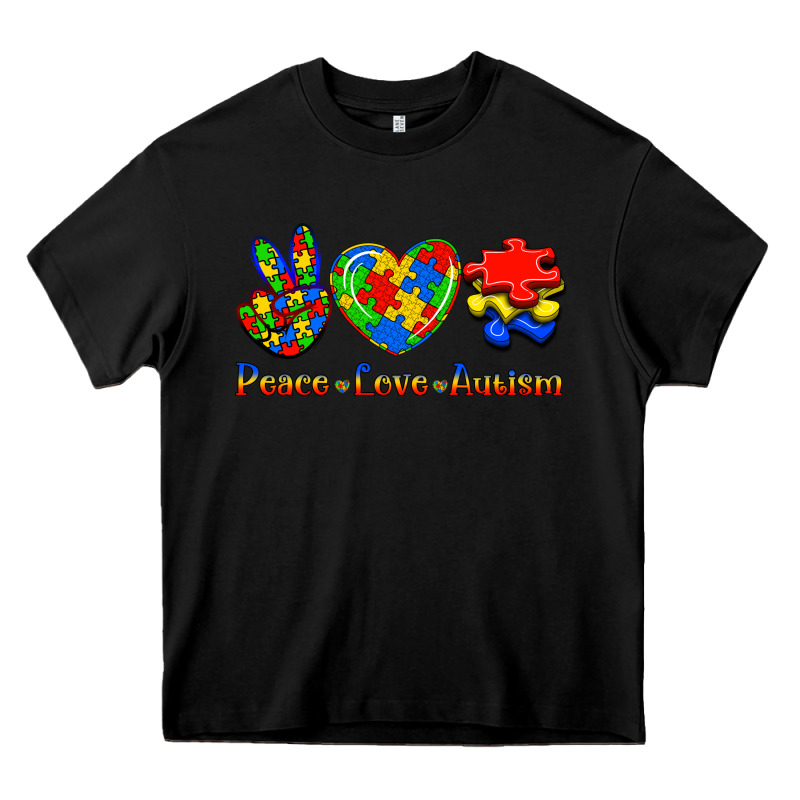 Peace Love Autism Heavy Core Tee by Jasminsmagicworld | Teevron