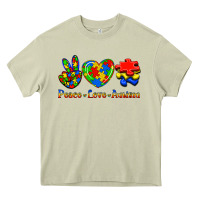 Mossy Peace Love Autism Heavy Core Tee - Jasminsmagicworld