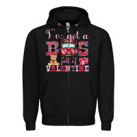 Black i've got a bus full of valentine Zipper Hoodie - OliviaCreatesArt