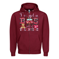Burgundy i've got a bus full of valentine Zipper Hoodie - OliviaCreatesArt