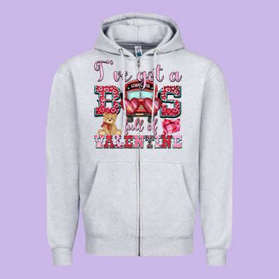 I've Got A Bus Full Of Valentine Zipper Hoodie Designed By Oliviacreatesart