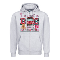 Heather Grey i've got a bus full of valentine Zipper Hoodie - OliviaCreatesArt