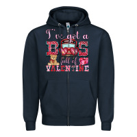 Navy i've got a bus full of valentine Zipper Hoodie - OliviaCreatesArt