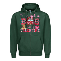 Sports Green i've got a bus full of valentine Zipper Hoodie - OliviaCreatesArt