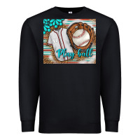 Black Baseball Play Ball With Leopard Mousepad Premium Sweatshirt - BundleAndBundleShop