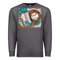 Charcoal Heather Baseball Play Ball With Leopard Mousepad Premium Sweatshirt - BundleAndBundleShop