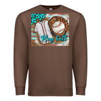 Chestnut Baseball Play Ball With Leopard Mousepad Premium Sweatshirt - BundleAndBundleShop
