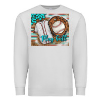 Dove Grey Baseball Play Ball With Leopard Mousepad Premium Sweatshirt - BundleAndBundleShop
