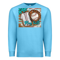 Ocean Blue Baseball Play Ball With Leopard Mousepad Premium Sweatshirt - BundleAndBundleShop