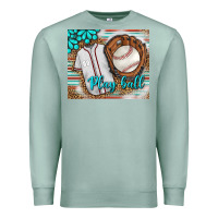 Seafoam Baseball Play Ball With Leopard Mousepad Premium Sweatshirt - BundleAndBundleShop