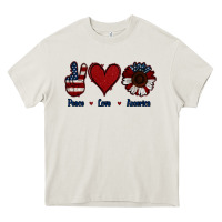 Cream Peace Love America Heavy Core Tee - Jasminsmagicworld