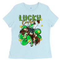 Baby Blue lucky cowboy Ladies Tee - MaliasSmallBusiness