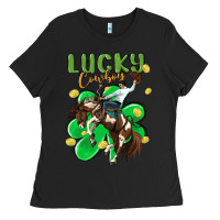Black lucky cowboy Ladies Tee - MaliasSmallBusiness