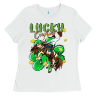 White lucky cowboy Ladies Tee - MaliasSmallBusiness