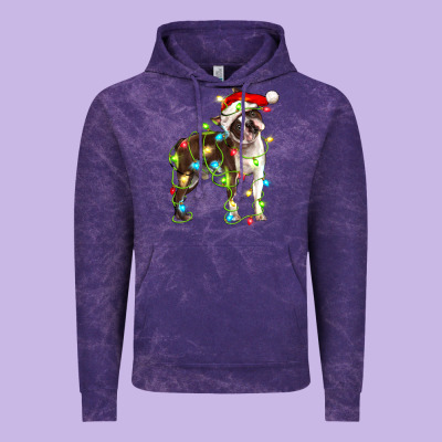 Christmas Chocolate Boston Terrier Vintage Hoodie Designed By Lillyallendesigns