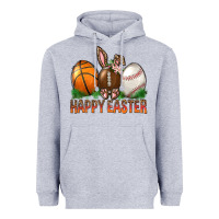 Heather Grey Happy Easter Sports Heavyweight Hoodie - BundleAndBundleShop