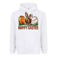 White Happy Easter Sports Heavyweight Hoodie - BundleAndBundleShop