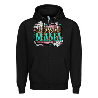 Black blessed mama Zipper Hoodie - OliviaCreatesArt