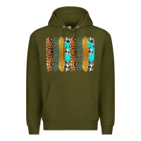 Army Green western brushstrokes Premium Hoodie - OliviaCreatesArt