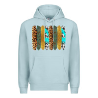 Blue Mist western brushstrokes Premium Hoodie - OliviaCreatesArt