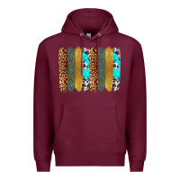 Burgundy western brushstrokes Premium Hoodie - OliviaCreatesArt
