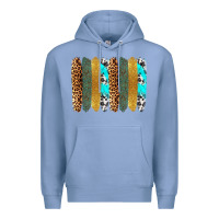 Colony Blue western brushstrokes Premium Hoodie - OliviaCreatesArt