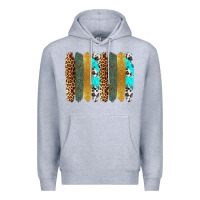 Heather Grey western brushstrokes Premium Hoodie - OliviaCreatesArt