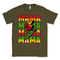Army Green mama lightning bolt juneteenth Classic Tee - LillyAllenDesigns