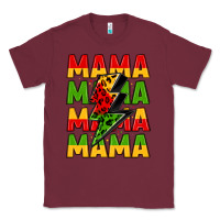 Burgundy mama lightning bolt juneteenth Classic Tee - LillyAllenDesigns