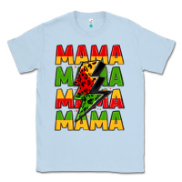 Dusty Blue mama lightning bolt juneteenth Classic Tee - LillyAllenDesigns