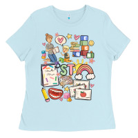 Baby Blue can't talk right now doing speech therapy stuff Ladies Tee - MaliasSmallBusiness