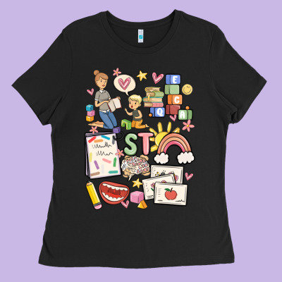 Can't Talk Right Now Doing Speech Therapy Stuff Ladies Tee Designed By Maliassmallbusiness