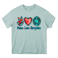 Arona Peace Love Turquoise Heavy Core Tee - Jasminsmagicworld